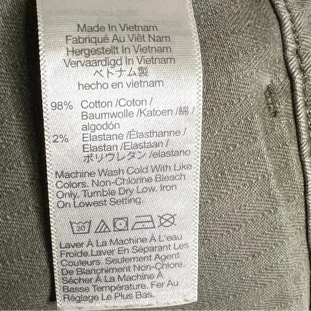 Madewell Women’s Straight Leg Olive Green Chino Pants Size 26 GUC